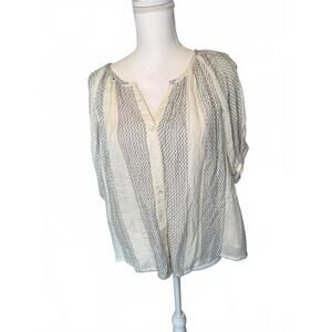 New Liverpool Striped Women's Blouse with Button Front, Medium